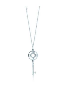 Tiffany Atlas Keys Silver/Pink Gold Pendant Necklace Studded Crystals Shop Online Canada Women GRP09003/GRP08994